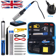 Load image into Gallery viewer, 60W Soldering Iron Kit Electronics Welding Irons Solder Tools Adjustable Temp UK