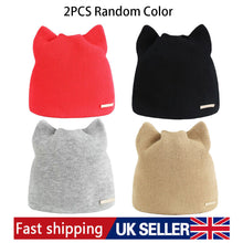 Load image into Gallery viewer, Clearance Promotion 2PCS Fashion Winter Warm Beanie Knitted Hat Cat Ears Girl Women Wooly Ladies Cap Random Color