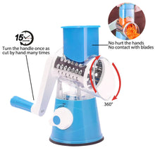 Load image into Gallery viewer, 3-in-1 Rotary Food Slicer Chopper Cheese Grater Fruit Vegetable Shredder Cutter