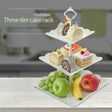 Load image into Gallery viewer, 3Tier Cake Stand Afternoon Tea Wedding Party Plates Tableware Embossed Tray UK