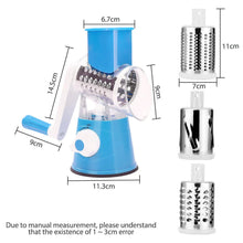 Load image into Gallery viewer, 3-in-1 Rotary Food Slicer Chopper Cheese Grater Fruit Vegetable Shredder Cutter