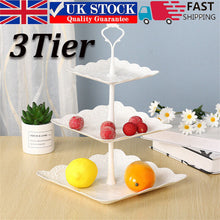 Load image into Gallery viewer, 3Tier Cake Stand Afternoon Tea Wedding Party Plates Tableware Embossed Tray UK