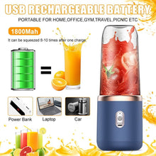 Load image into Gallery viewer, Electric Juice Maker Portable Blender Smoothie Mini Juicer Fruit Machine 400ml
